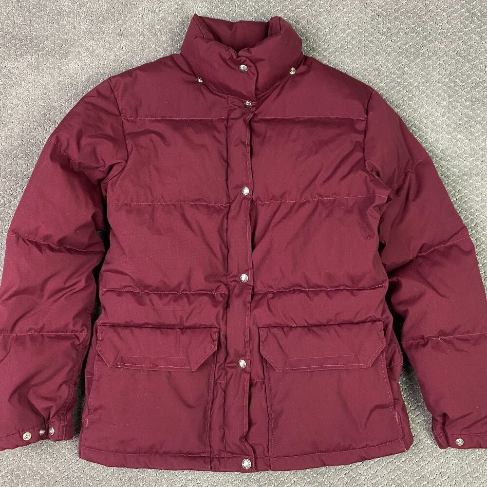 Vintage The North Face Goose Down Puffer Jacket Womens Medium Maroon 70s 80s USA